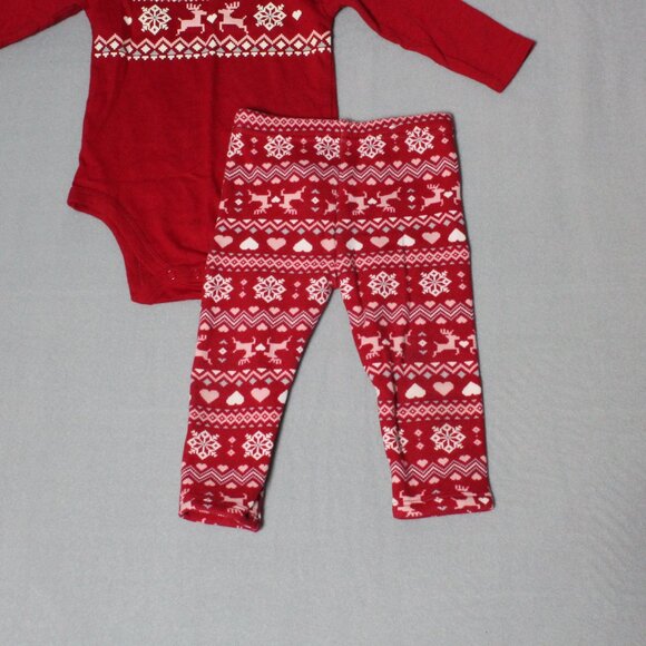 Garanimals 12M Christmas Bodysuit & Fair Isle Leggings Set - Picture 2 of 6